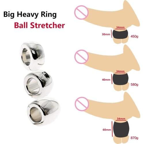 OVAL BALL STRETCHERS Stainless steel l Scrotum Pendant Ball Stretchers Testis Weight penis Restraint Lock Ring 3 Size