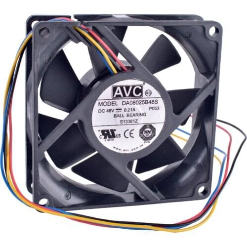 COOLING REVOLUTION DA08025B48S 8cm 8025 48V 0.21A 4-wire double ball bearing server IPC cooling fan
