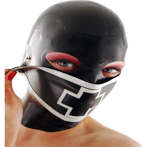 Sexy adults Latex Mask Rubber Hood for Party Wear unisex fetish halloween cosplay mask sexy Women Face mask Cosplay Games