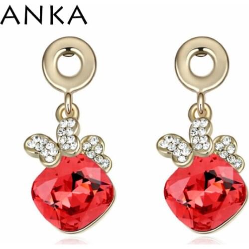 ANKA 2020 brinco luxury stud earrings for women butterfly shape pierced crystal jewelry earrings crystals from Austria #103250