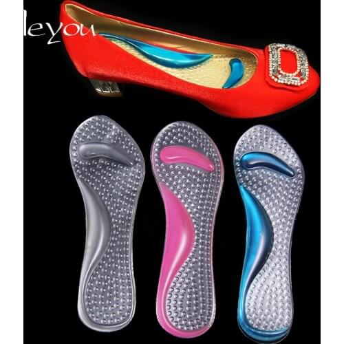 Leyou Silicone Arch Support Insoles Heel Pain Gel Pads Silicone Shoes Insole Inserts Pads Massage Flat Foot Insoles Orthotic