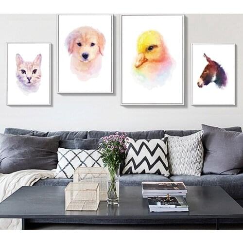 Modern Animal Pets Various Breeds Of Dogs Design Canvas Painting Study Room Office Foyer Mural Cafe Shop Home Decor Print Poster