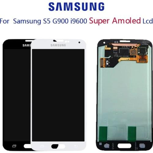 Super AMOLED Replacement For Samsung GALAXY S5 G900 G900F LCD Display Touch Screen Digitizer Assembly+Tools