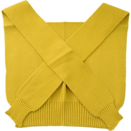 Knitted Shawl Men and Women Small Vest Students Put on Shoulders False Collar Autumn and Winter Knotted Childrens Scarf