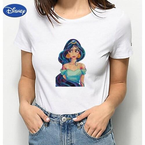 Jasmine Princess Womens T Shirt Beauty and The Beast Instagram Clothes 2021 Disney New Summer Top Ropa Mujer Dropshipping
