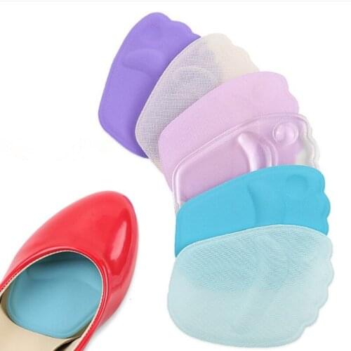 1 Pair Anti-slip Small Round Stick After Heel Stick Heel Pad Upset Gel Insoles PU Five Fingers Bow front Foot Palm Pad