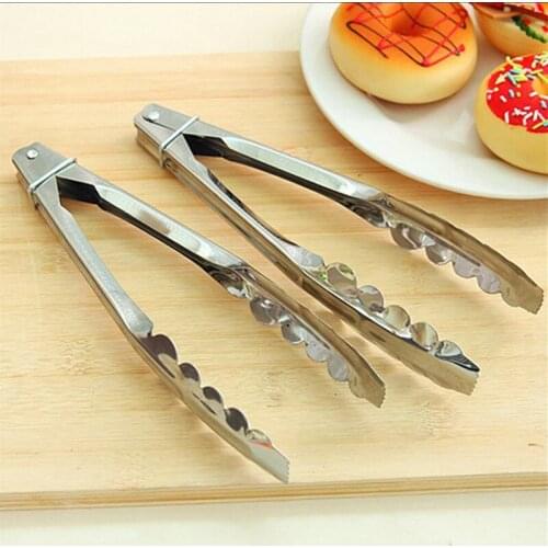 1 Pcs Stainless Steel Kitchen Cooking Clip BBQ Tongs Meat Food Clip Barbecue Tools Clamp