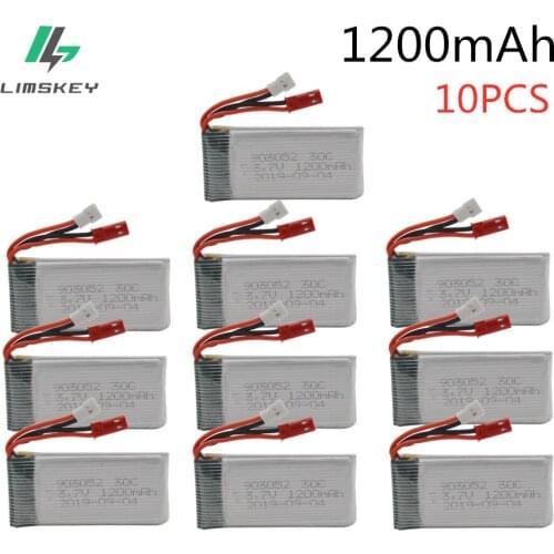 10pcs 3.7v 1200mAh lipo battery for Syma X5 X5SC X5SW H11D H11C M18 T05 F28 F29 T56 T57 HQ-859B 898B Helicopter drone part