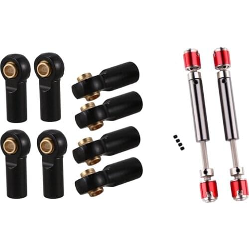 2Pcs Front Rear Drive Shaft Drive Axle for 1/10 Rc Rock Crawler Car Axial Scx10 D90 with 8Pcs M3 Ball Joint Link Bar Rod Seals B