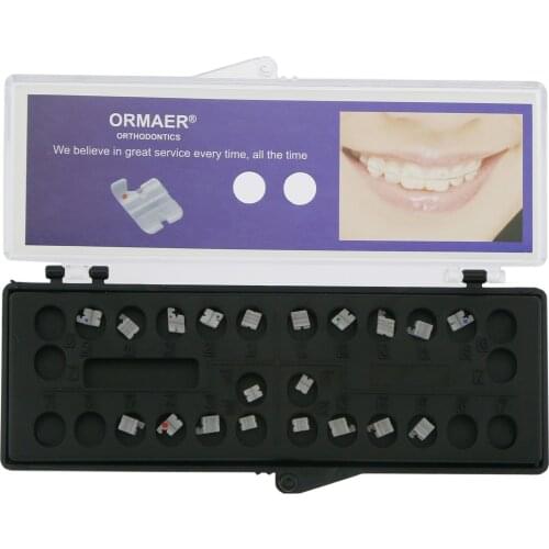 20Pcs Dental Orthodontic Ceramic Brackets Braces Mini Roth 022 Slots 345 Hooks
