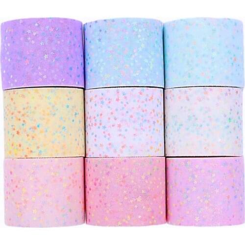 25 yards /7.5cm/8cm/10cm/12cm gauze rol ribbon gradient DIY handmade materials bow headdress hair pomp skirt accessories