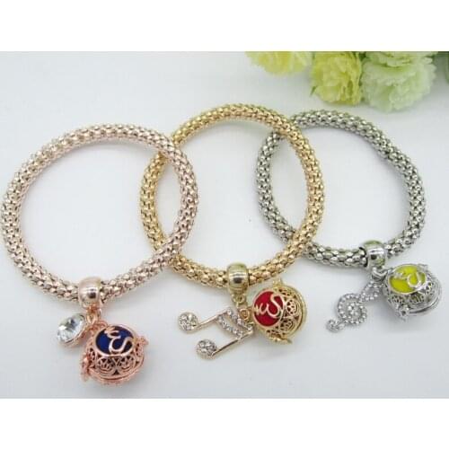 3pcs a set Sale 13 Styles Various Elastic Strand with Interesting Charm and DIY Locket Felt and Lava Balls Oil Diffuser Bracelet