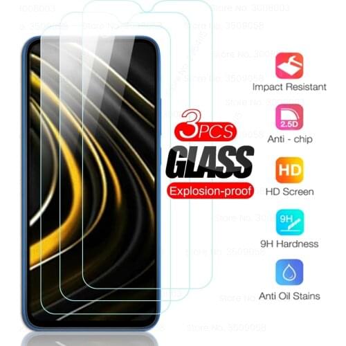 3pcs glass for xiaomi pocom3 poxo poko poco m3 m 3 3m 6.53'' touch display screen protector tempered glass film steklo movie