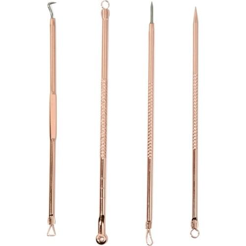 4 in1 Stainless Steel Extractor Blackhead Remover Needles Acne Pimple Blemish Treatments Face Skin Care Beauty Tools Face Clean