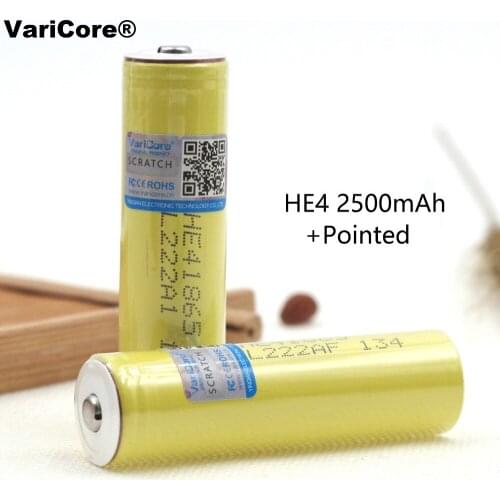2PCS VariCore Original 18650 he4 3.6V Battery 2500mAh 20A 35A high drain HE4 18650 he4 battery power tools Plus pointed
