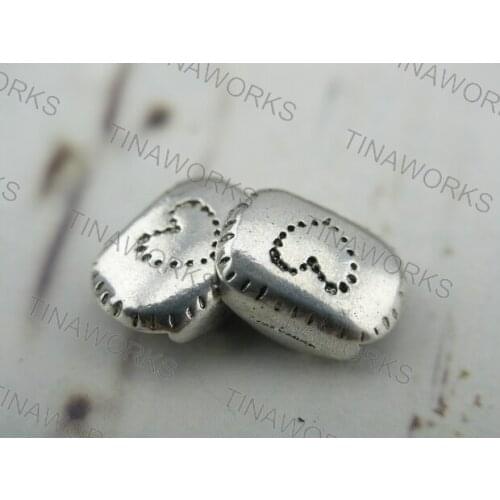 FREE SHIPPING 30pcs 10.0x2.5mm Antique-Silver Slider Spacer Findings Heart Curved For Bracelet--PAT175