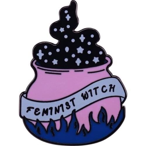 Feminism Hard Enamel Pins Collect Witch Metal Cartoon Brooch Backpack Hat Collar Lapel Badges Men Women Fashion Jewelry Gifts