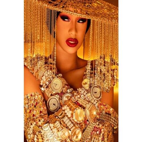 Hot Cardi B Money 2018 Single Sexy Silk Fabric Wall Poster Art Decor Sticker Bright