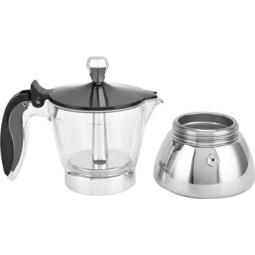 Coffee Pot Heat Resistant Transparent Design Coffee Maker 4 Cup for Cappuccino Macchiato And Mocha for Home Office Hotel