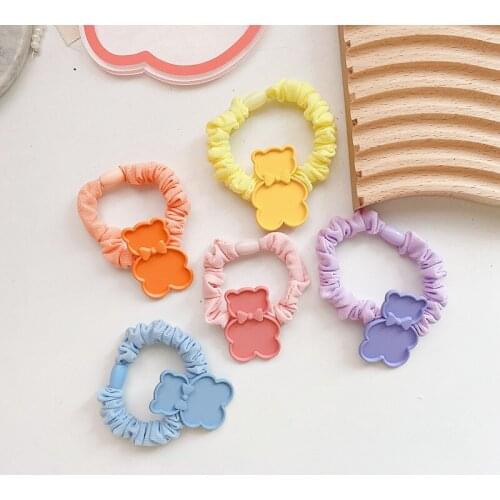 Colorful Bear Cartoon Elastic Hair Band For Women Crystal Hair Tie Hair Accessories For Girls Rubber Hair Band Hair Scrunchies