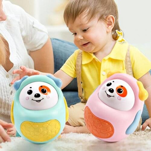 Cute Cartoon Dog Movable Tumbler Rattle Baby Infant Early Childhood Early Educational Toy