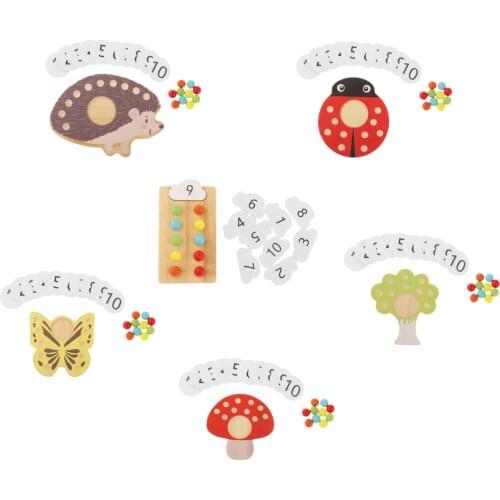 Cartoon Wood Beads Counting Bead Learning Develop Motor Skills Sensory Toys