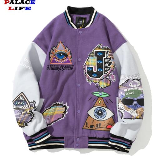 Men Harajuku Patchwork Jackets Coats 2020 Fashion Hit Color Streetwear Vintage Windbreaker Korean Casual Hooded Bomber Jackets