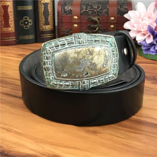 Vintage Metal Belt Buckles For Men Leather Belt Cowboy Belt Ceinture Homme Male Jeans Belts Men Leather Riem Strap MBT0340