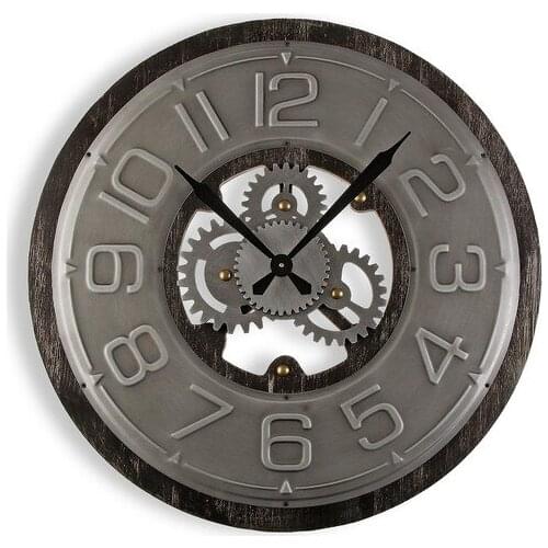 Wall Clock industrial (58 cm) Metal MDF Wood