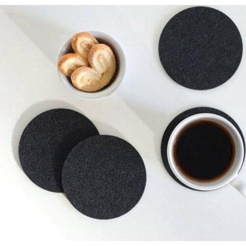 2021 New 10Pcs Felt Drink Coaster Set with Holder Modern Decorative Coasters