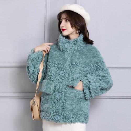 Winter Coat Women Real Fur Coat 100% Wool Jacket Furry Korean Fashion Womens Coats Chaquetas Mujer 2020 K1221 KJ5868