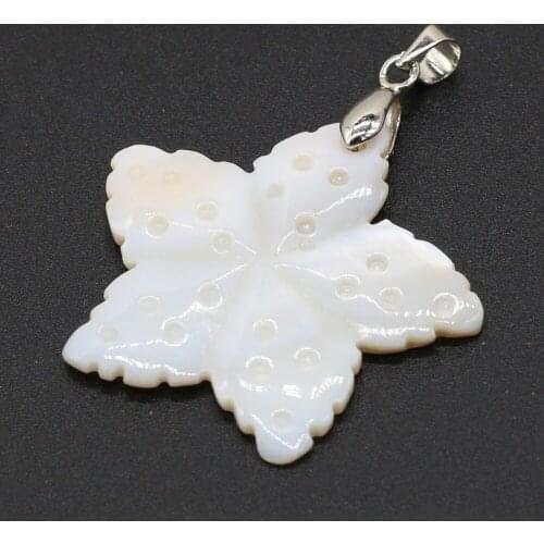 Charms Five-pointed Star Shell Pendant Natural White Shell Pendant for Women Making DIY Jewelry Accessories Gift 33x33mm