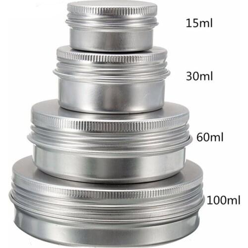 Empty Cosmetic Pot Tin Aluminium Storage Boxes Screw Lid Professional Nail Art Ornaments Cosmetics Container Cream Storage Case