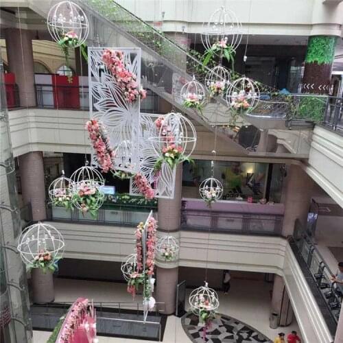 Wedding props iron Mars ball hanging ceiling pendant folding wedding window background decoration