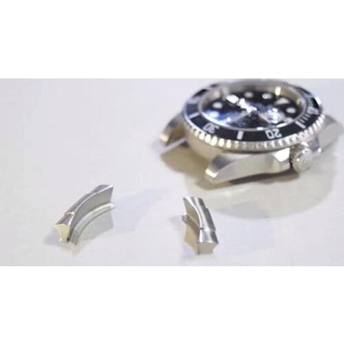 2pcs 20mm Brushed Silver Curved End Link Endlink Just For Submariner Watch Band Rubber Leather Strap