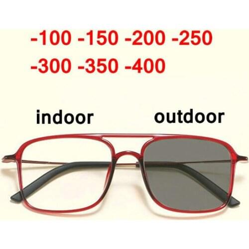 Retro double beam sun photochromic finished myopia glasses large frame men square optical glasses prescription glasses frames NX