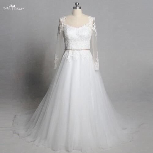 RSW1365 Real Pictures Yiaibridal Online Chinese Store Long Sleeves Scoop Neckline Vestido De Casamento