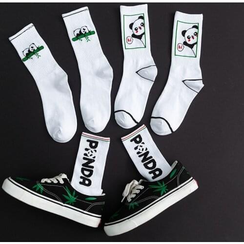 Net Pop Panda Socks for Men and Women In Tube Socks Chinese Cute Animal Pattern Fashion Street Socks Unique Design