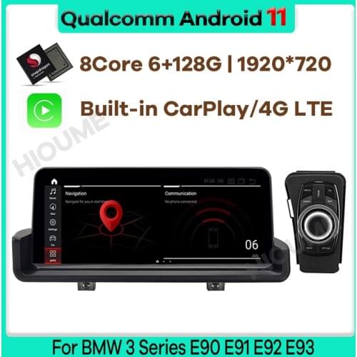 10.25" Snapdragon Android 10.0 Car Multimedia Player GPS Radio for BMW 3 Series E90 E91 E92 E93 with BT Wi-Fi 4G iDrive Knob