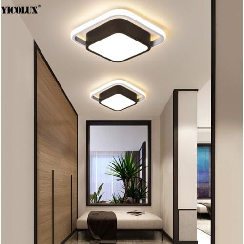 New Modern LED Ceiling Ligjts For Corridor Aisle Porch Entrance Hall Balcony Lighting Black Grey Lamp Body Luminaria De Teto