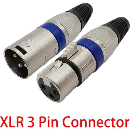 1Pair 3Pin XLR Male Female Microphone Solder Audio Wire Connector 3P XLR Plug to Jack Converter Electrical Adapter for Amplifier