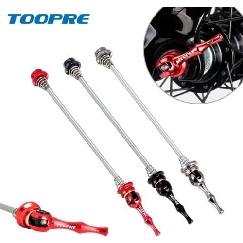 TOOPRE 1 Pair MTB Road Bicycle Titanium alloy shaft QR Ti Skewers Ultralight 9mm 5mm Quick Release 100 135 Hub Lightweight Axle