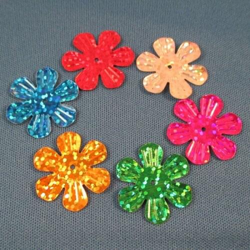 1000 PCS 6 disc plum blossom design mix color bright shiny PVC garment accessories and diy scrapbook 011002001