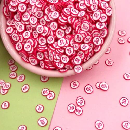 100g AIDS Ribbon Polymer Clay Sprinkle For Crafts Making Soft Clay For Craft Nail Art Scrapbook Decoration DIY Craft Filler 5mm