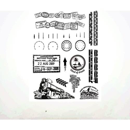 14x18CM World Travel Transparent Seal Clear Stamps Silicone Seal Roller Stamps DIY Scrapbook Album / Card Production