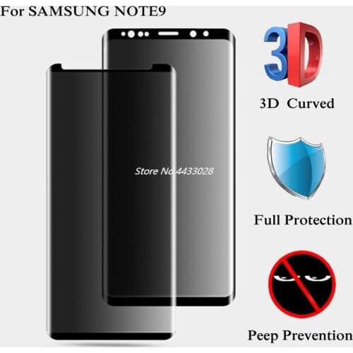 3D Full Cover Privacy Anti Glare For SAMSUNG Galaxy Note 8 9 S8 S9 Plus Tempered Glass Screen Protector For S7 edge Film Glass