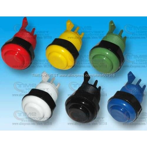 50pcs American style shorter button arcade buttons 28mm Mounting Hole American Push Button 6 Colour Available Game Machine parts