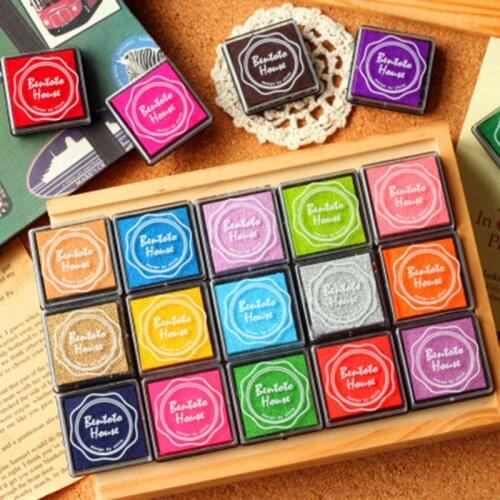 Watercolors Inkpad Craft Oil Based DIY Ink Pads For Rubber Stamps Scrapbook Wedding Decor Finger Painting