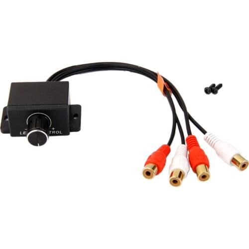 Audio RCA Inline Signal Line Level Amp Remote Volume Controller Gain Knob