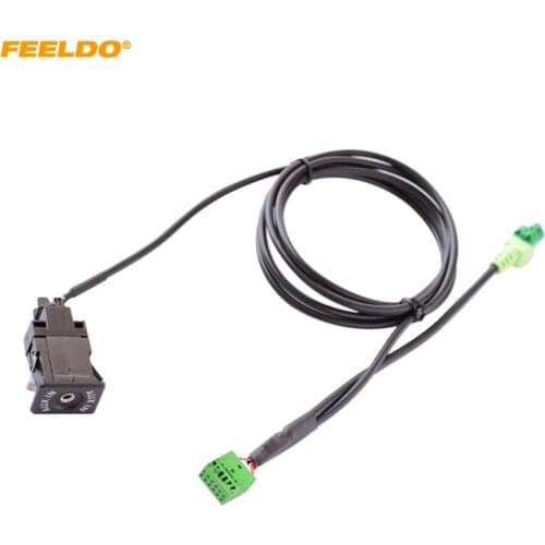 FEELDO Car Radio USB AUX-In Cable Plug AUX Socket Adapter For Audi MMI3G 3G+ A6L/A4L/Q5/Q7/A5/S5/TT AUX Wire Harness #HQ6815